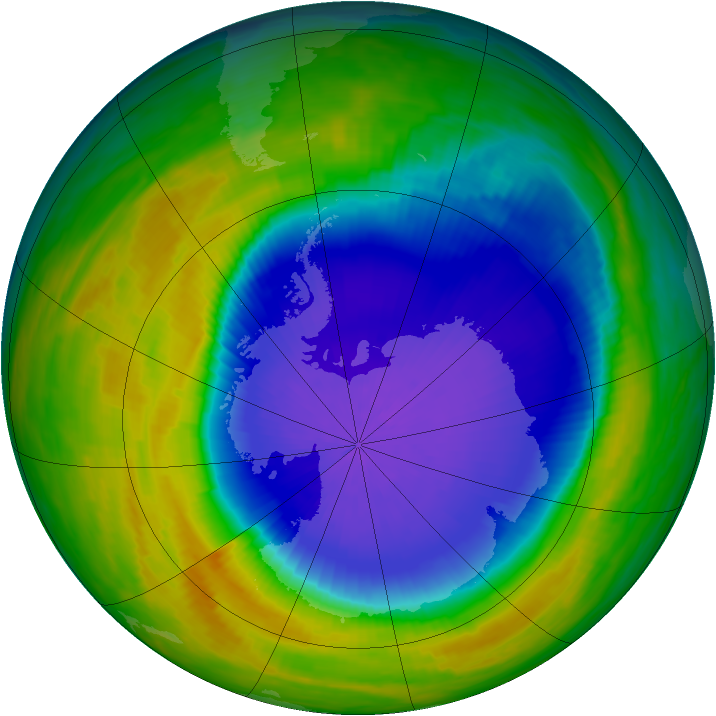 Antarctic ozone map for 12 October 1992